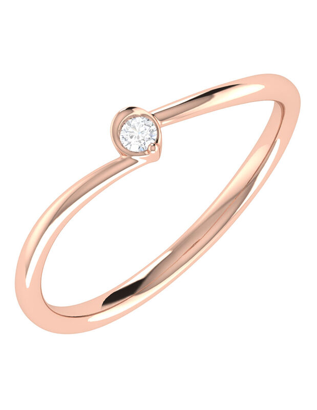 Solitario De Oro Rosa 14k Con 5pts De Diamante ... image number null