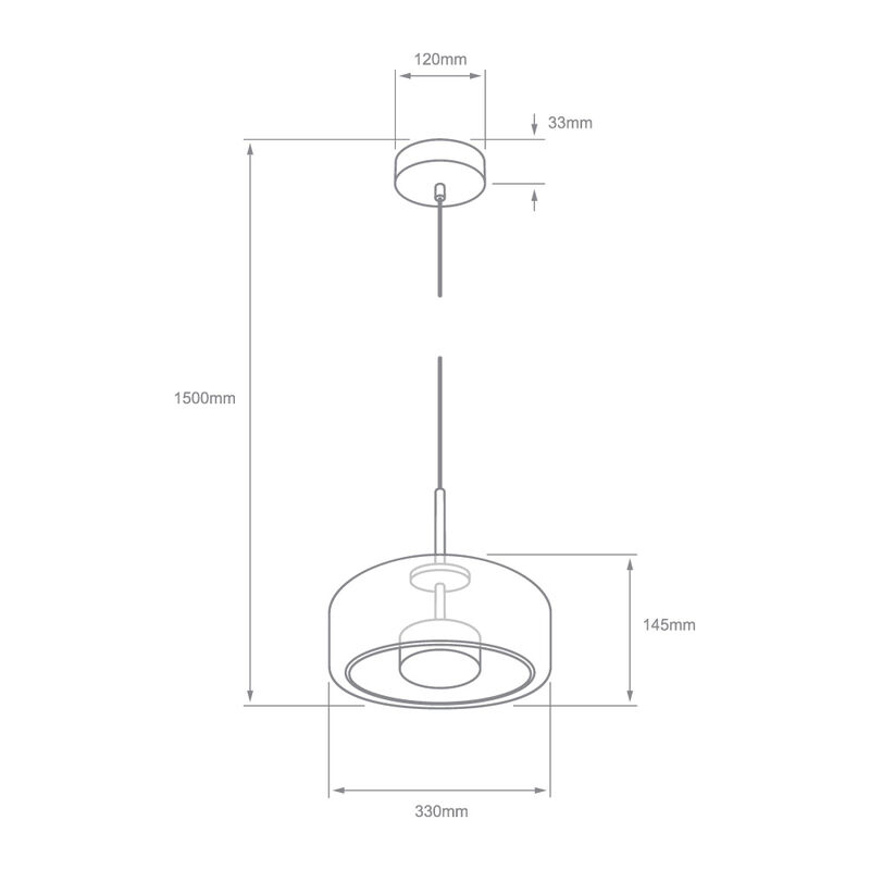 L&aacute;mpara Colgante LED de Cristal 1.50 m de Altur... image number null