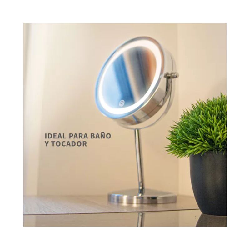 Espejo De Vanidad Con Luz Y Aumento Namaro Desi... image number null