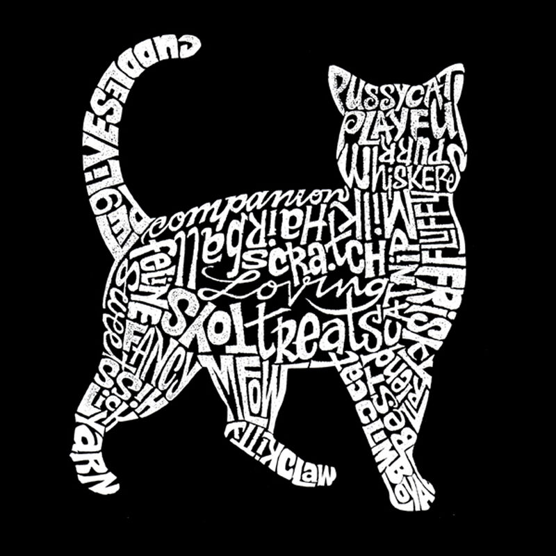Camiseta Word Art Para Mujer - Gato- Rosa image number null