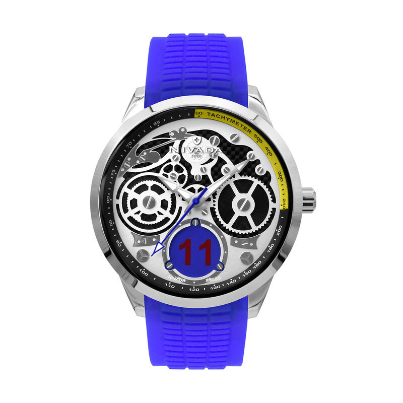 Reloj Nivada Racer Acero/Caucho Azul &Iacute;ndices image number null