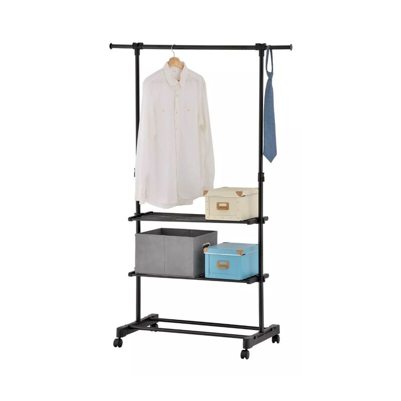 Rack Ajustable con 2 Rejillas Movibles y Ruedas... image number null