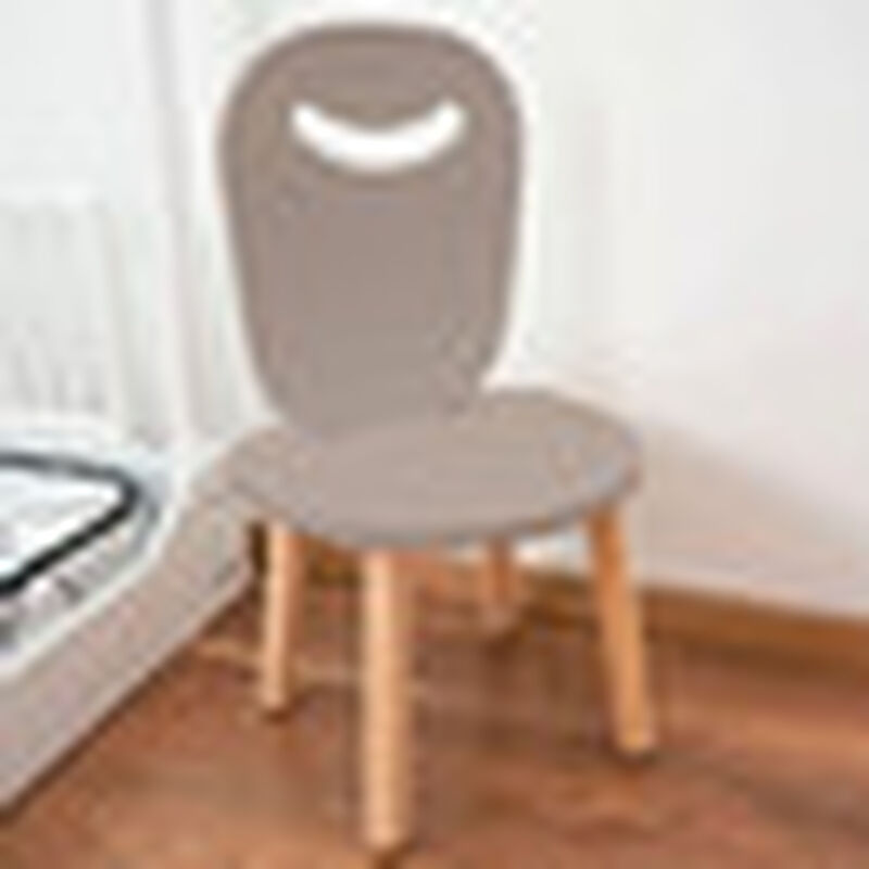 Silla Infantil Moderna de Madera Gris Oscura image number null