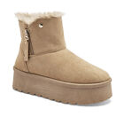 Moramora Bota con peluche para mujer camel