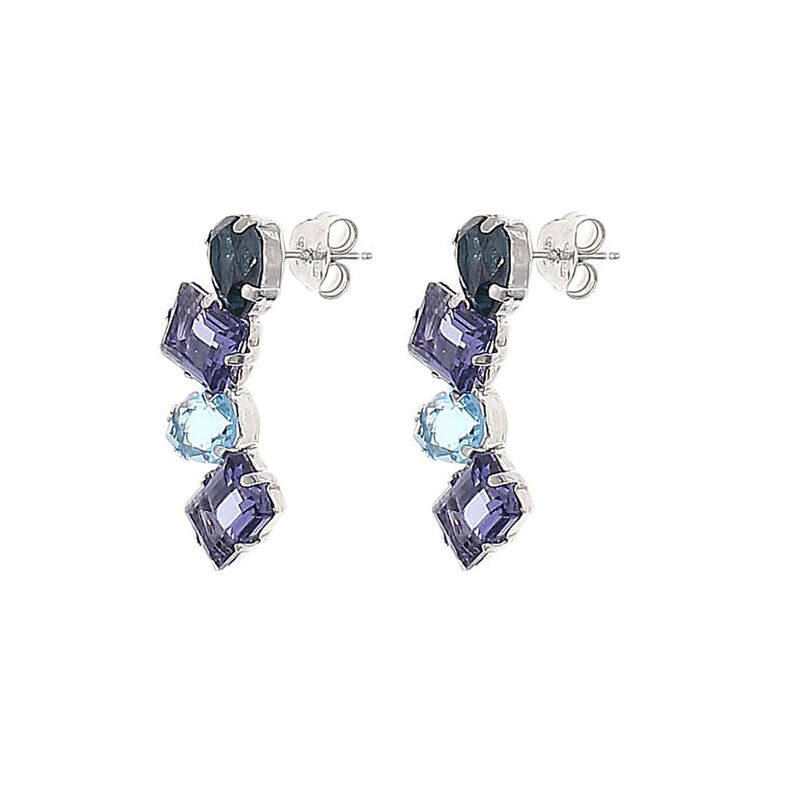 Aretes De Plata 925 Con Zirconias De Colores image number null