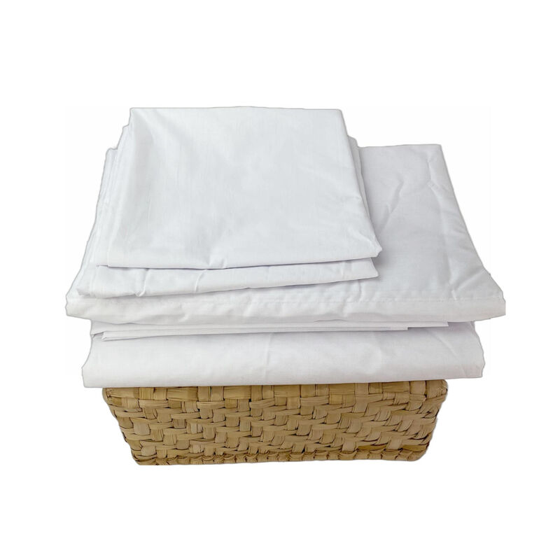 Juego de S&aacute;banas Blancas Matrimonial image number null