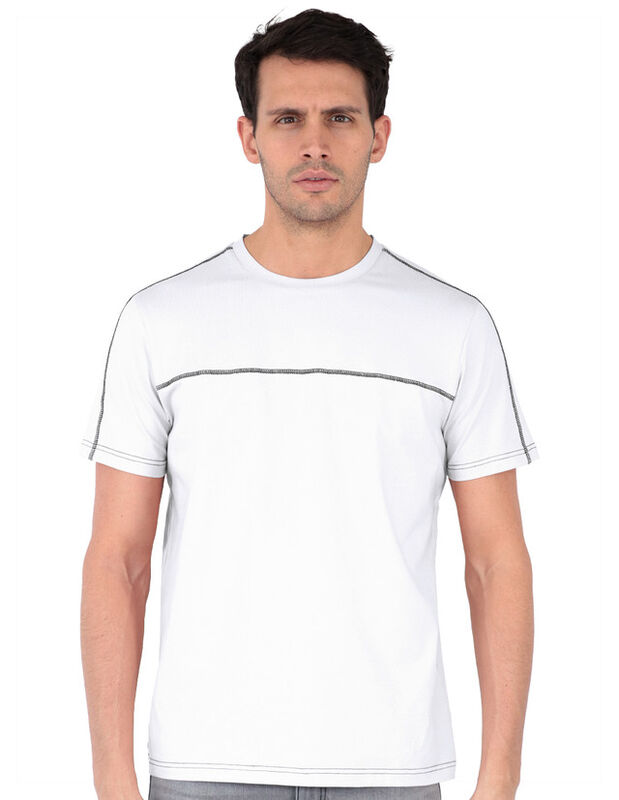Playera Casual Hombre Premium Cuello Redondo Bl... image number null