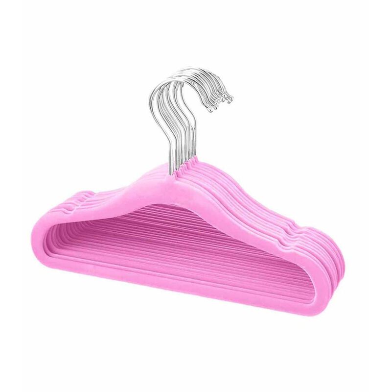 Set de 10 Ganchos Infantiles de Terciopelo Rosa image number null