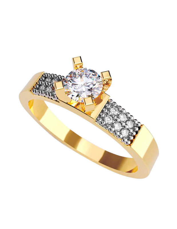 Anillo de Compromiso en Oro de 14K con Circonia... image number null