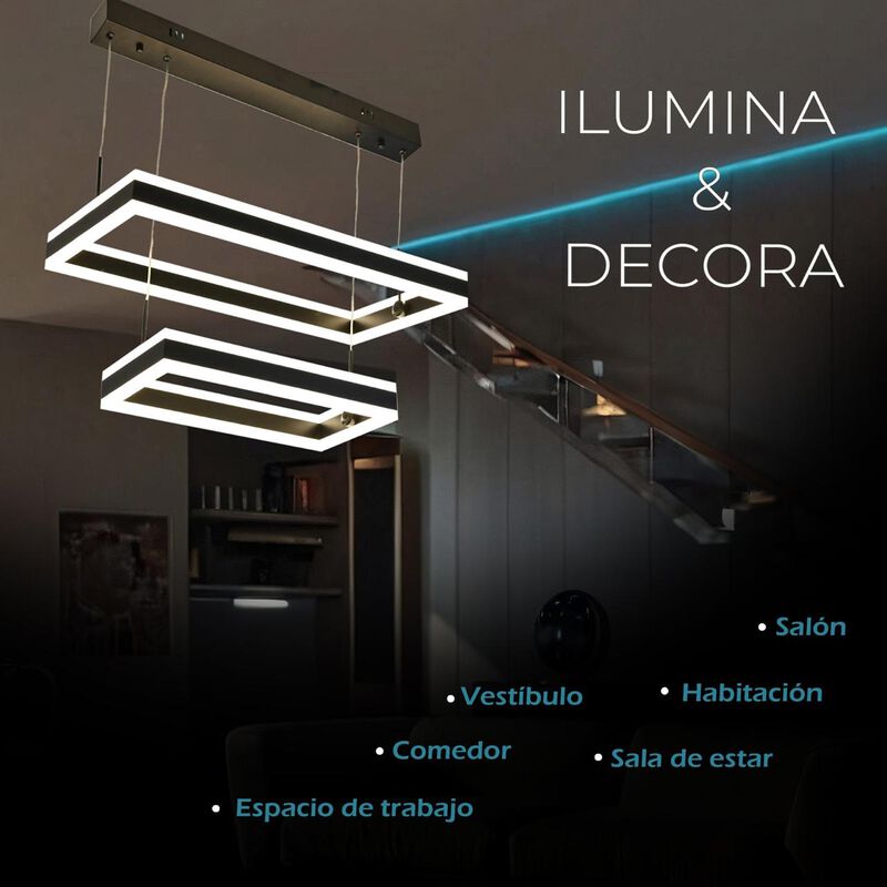 Candil De Led Suspendido 2 Rect&aacute;ngulos image number null