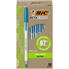 Bol&iacute;grafos Bic Ecolutions, Punta Redonda, Tama&ntilde;o Mediano, Azul, Paquete De 50