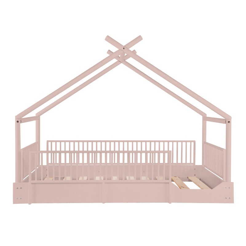 Cama Moderna Montessori de Madera con Barandale... image number null