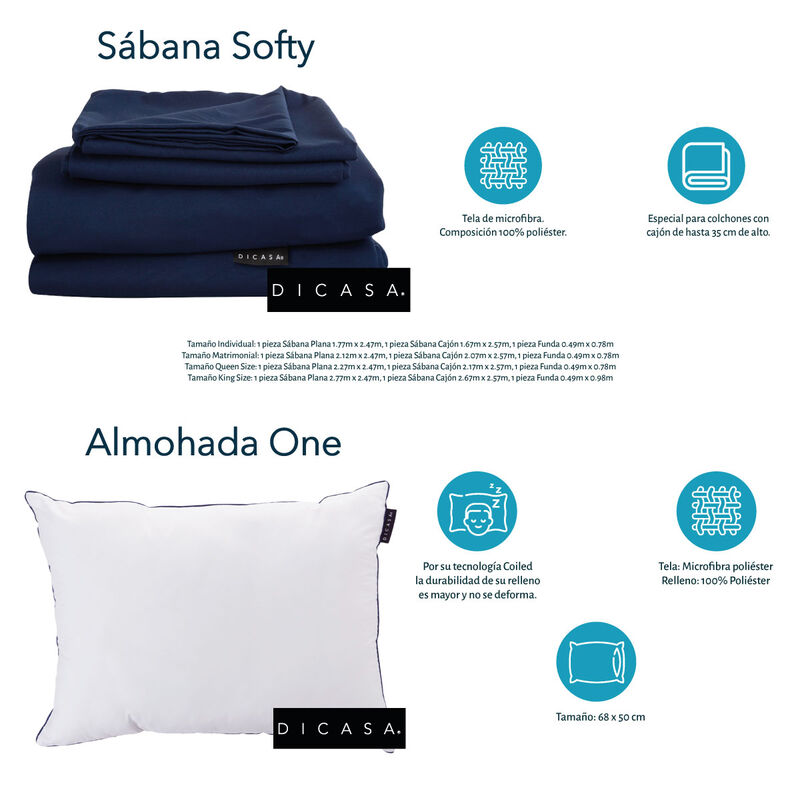 Colchón Individual Restonic Vail+Sábanas Softy+... image number null
