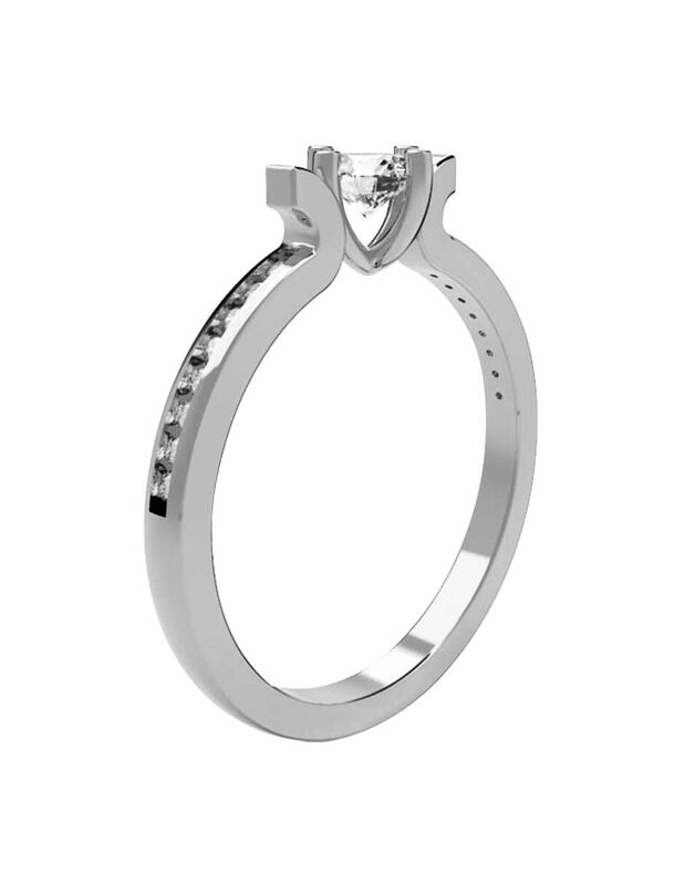 Anillo de Compromiso en Oro de 14K con Circonia... image number null