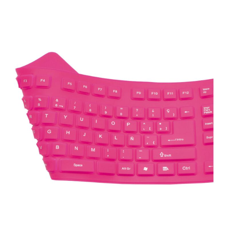 Teclado flexible multimedia al&aacute;mbrico, rosa image number null