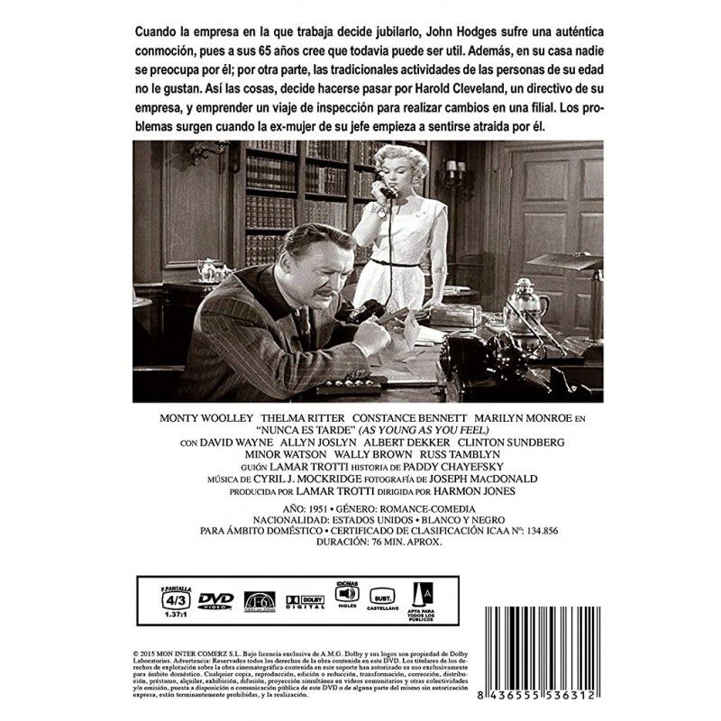 Nunca Es Tarde Dvd 1951 As Young As You Feel [d... image number null