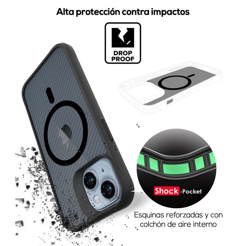 Funda TEKKU Combat Carbon Mag para iPhone 15 Ne... image number null
