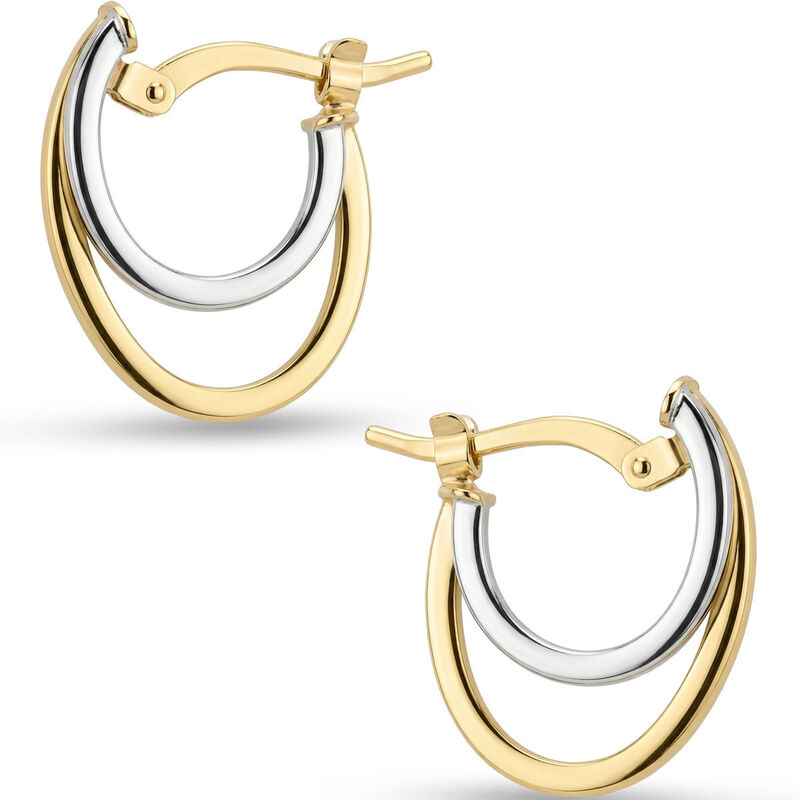 Arracadas Bicolor Oro 10k 12x8 Mm | Bizzarro image number null