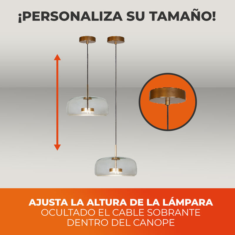 L&aacute;mpara Colgante LED de Cristal 1.50 m de Altur... image number null