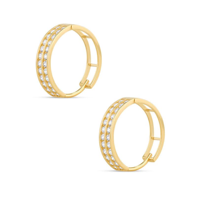 Arracadas De Oro Amarillo 14k Con Zirconias (14... image number null