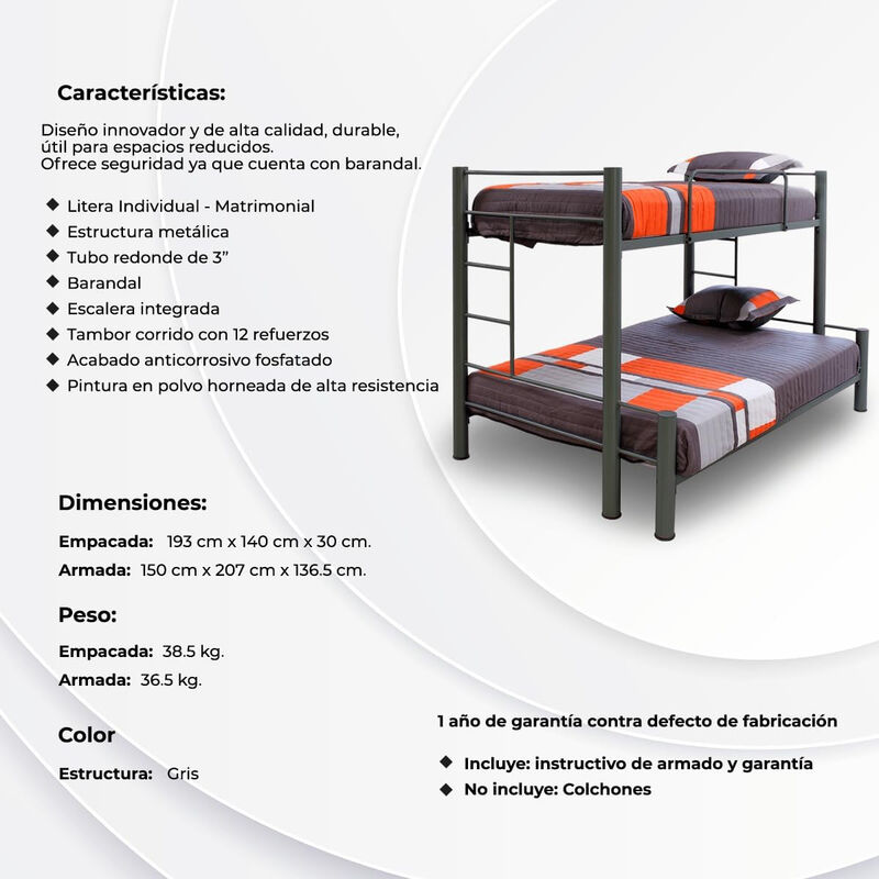 Litera Individual Matrimonial + Blancos Atlas B... image number null