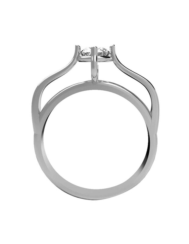 Anillo de Compromiso en Oro Blanco 10K con Circ... image number null