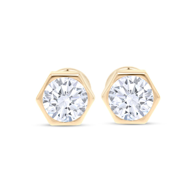 Broqueles De Oro Amarillo 14K Con Zirconias (5 ... image number null