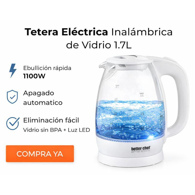 Tetera Hervidor El&eacute;ctrico Better Chef De Vidrio... image number null