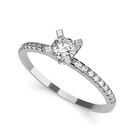 Anillo de Compromiso en Oro Blanco 14K con Circonia -  Talla:6.5/ M400-14W-CZ-65