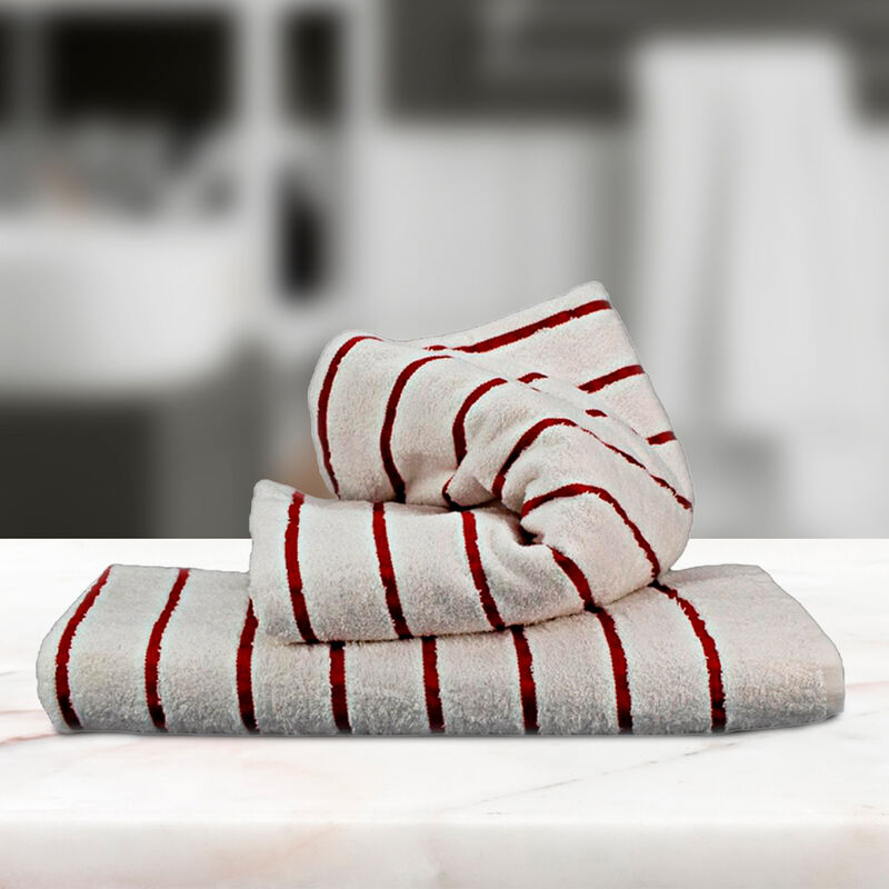 Set 2 de Toallas Alberca Tinto Blanco Premium J... image number null