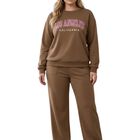 Conjunto Casual 2 Piezas Sudadera y Pants con Estilo Urbano CONJ-091 Caf&eacute; Rosa C&oacute;modo y Dise&ntilde;o Atemporal para Mujer