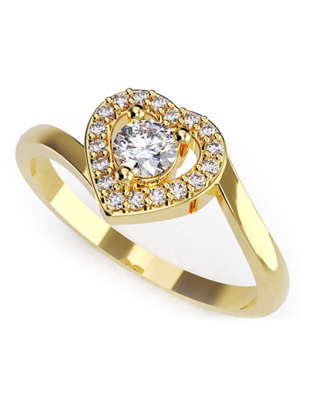 Anillo de Compromiso en Oro Amarillo 10K con Ci... image number null