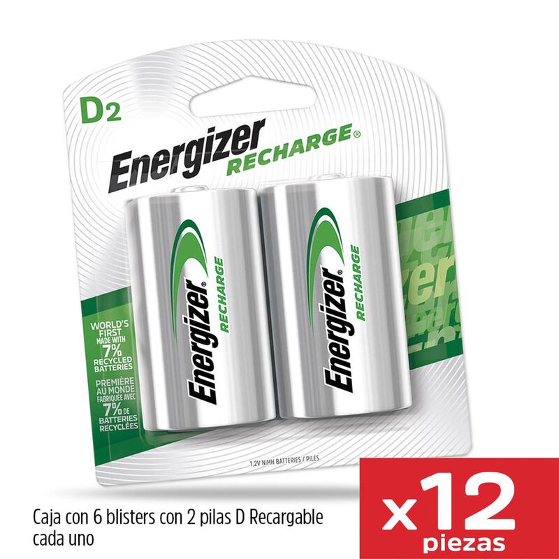 Pila Energizer D Recargable Blister 12 Unidades image number null