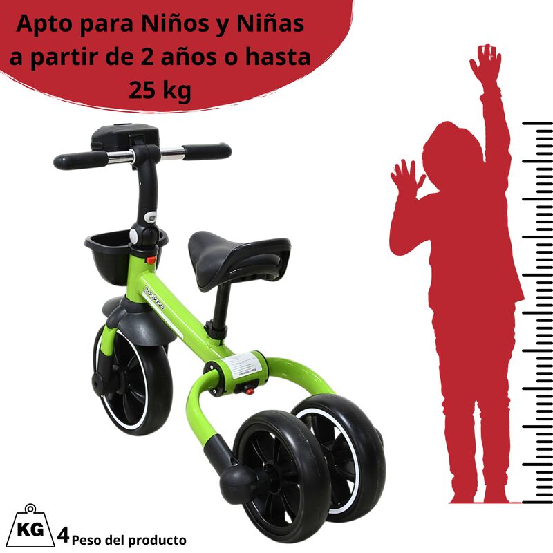 Triciclo 3 En 1 Plegable Para Ni&ntilde;os Convertible... image number null
