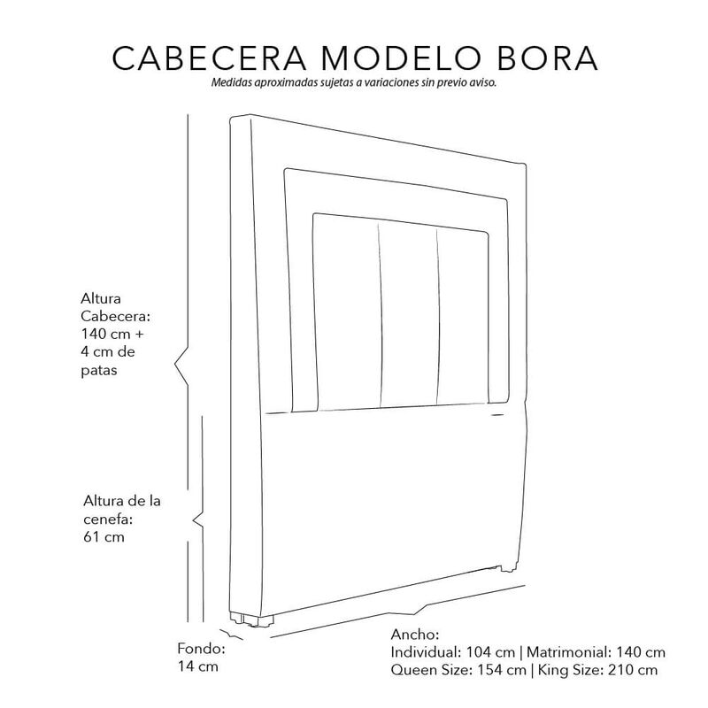 Cabecera Individual Dicasa Bora Gris Oscuro image number null