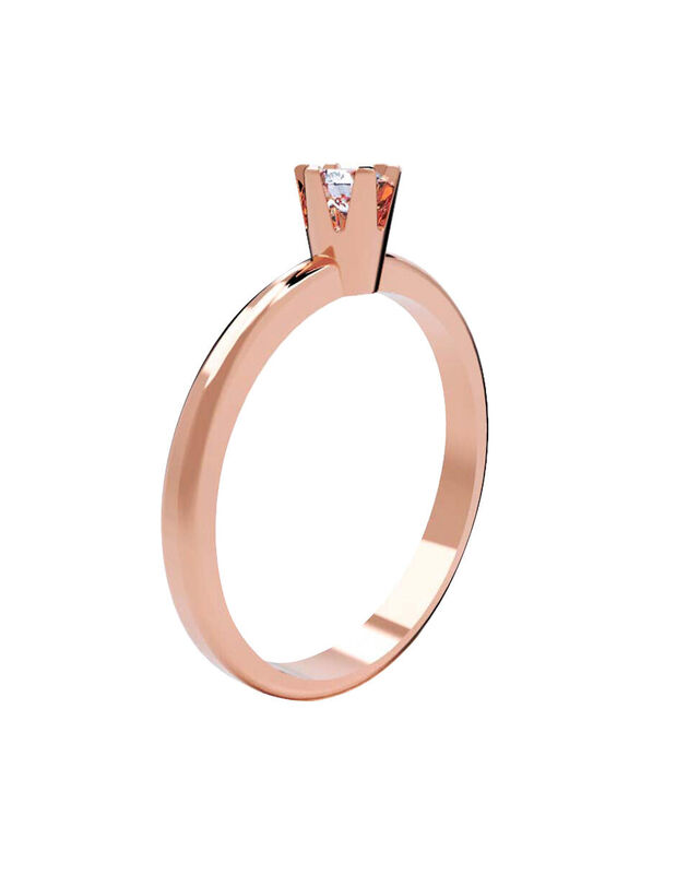 Anillo de Compromiso en Oro de 14K con Circonia... image number null