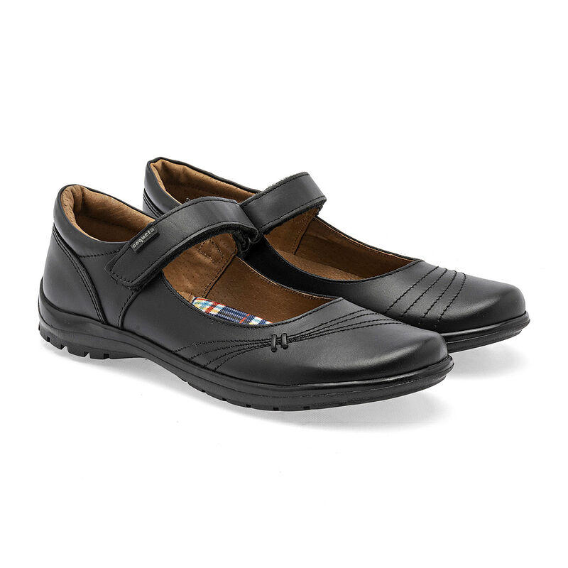 Coqueta Zapato Escolar De Piel Para Ni&ntilde;a Negro ... image number null