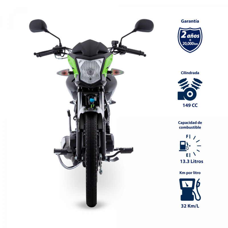 Motocicleta Italika FT150 TS Negro Verde image number null
