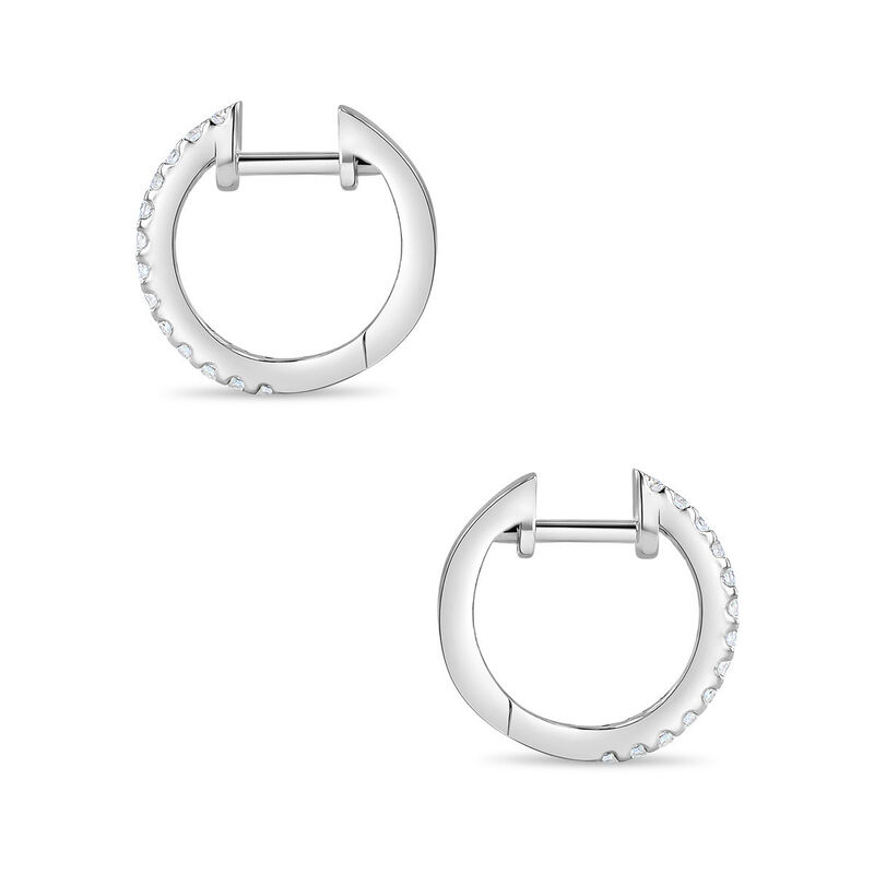 Arracadas Oro Blanco 14k Con 27 Pts De Diamante image number null