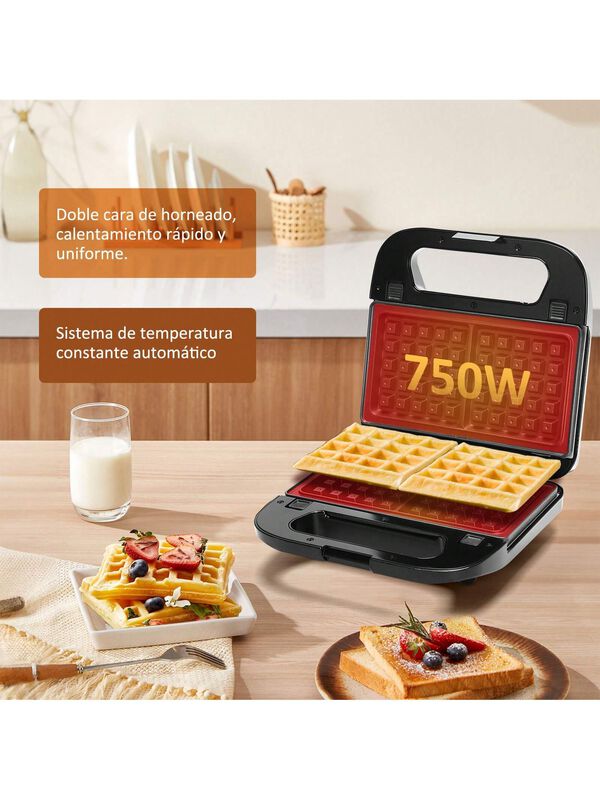 Sandwichera Electrica Waflera 4 En1 Antiadheren... image number null