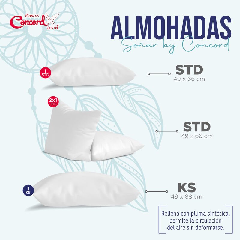 ALMOHADA ULTRAFRESH SO&Ntilde;AR BY CONCORD STD image number null