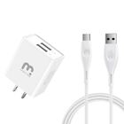 Cargador AC MYBAT Doble 15W Universal con cable USB-C