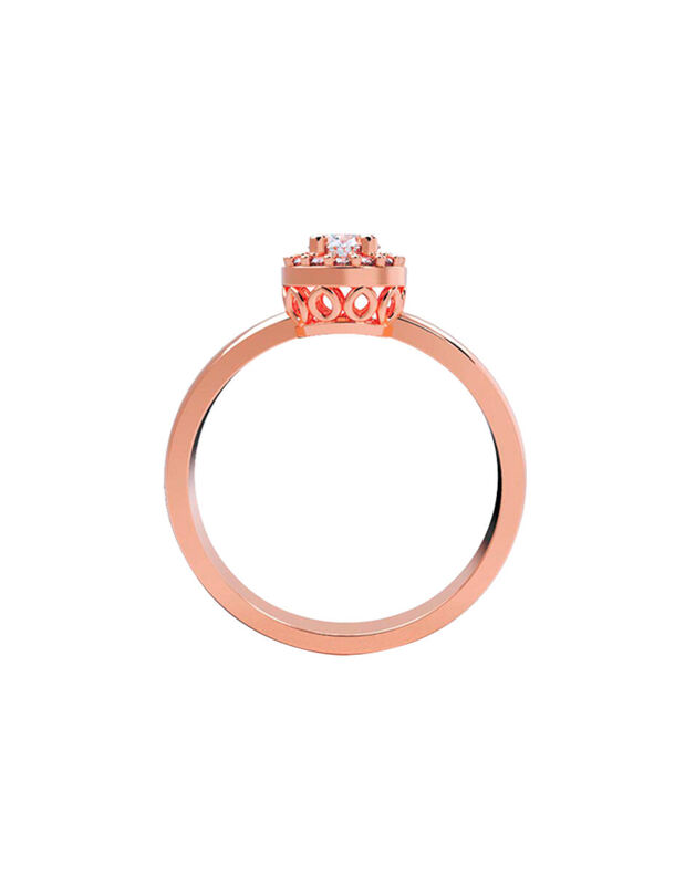 Anillo de Compromiso en Oro de 14K con Circonia... image number null