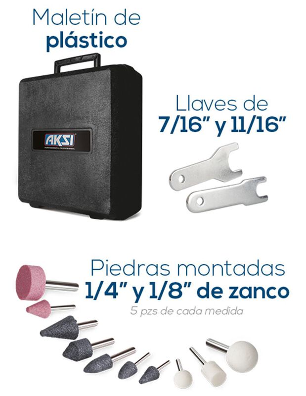 Mini Esmeriladora Neumatica de 1/4 con accesori... image number null