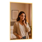 Espejo para Baño, Espejo de Pared con Marco de Aluminio, Bluelander.