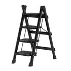 Escalera Plegable Multifuncional Tipo Tijera 4 Peldaños, (Negro) Bluelander