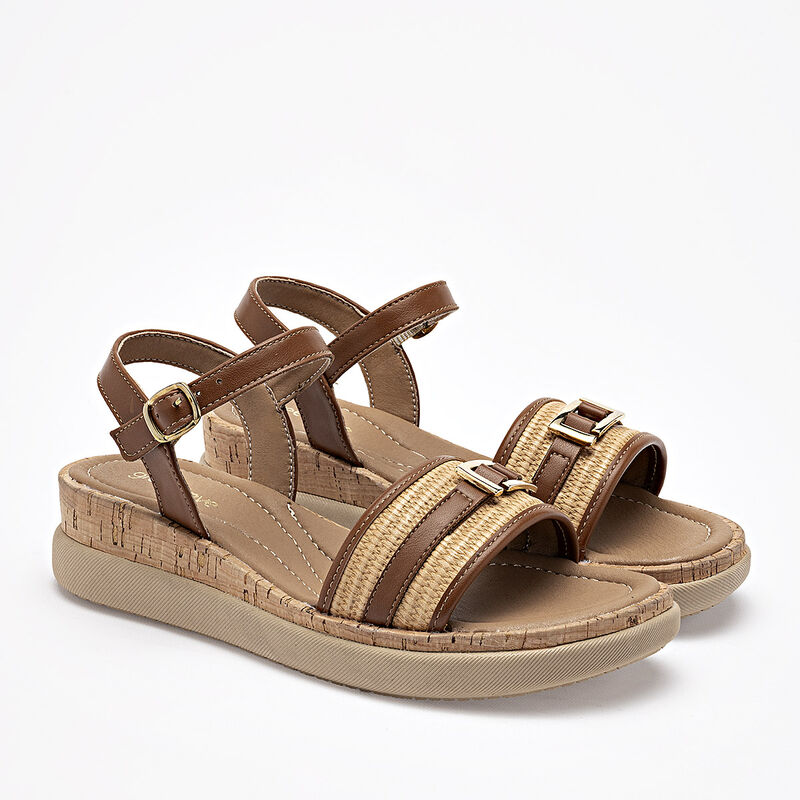 Green Love sandalia plataforma para mujer camel... image number null