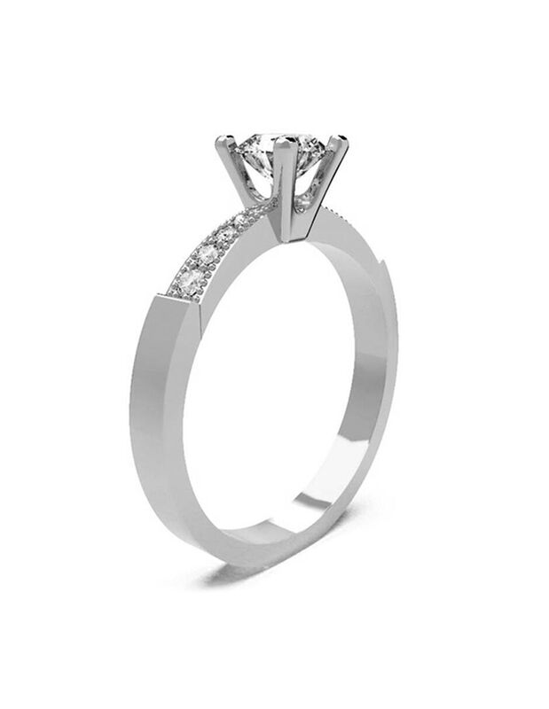 Anillo de Compromiso de 14K con Circonia Talla ... image number null