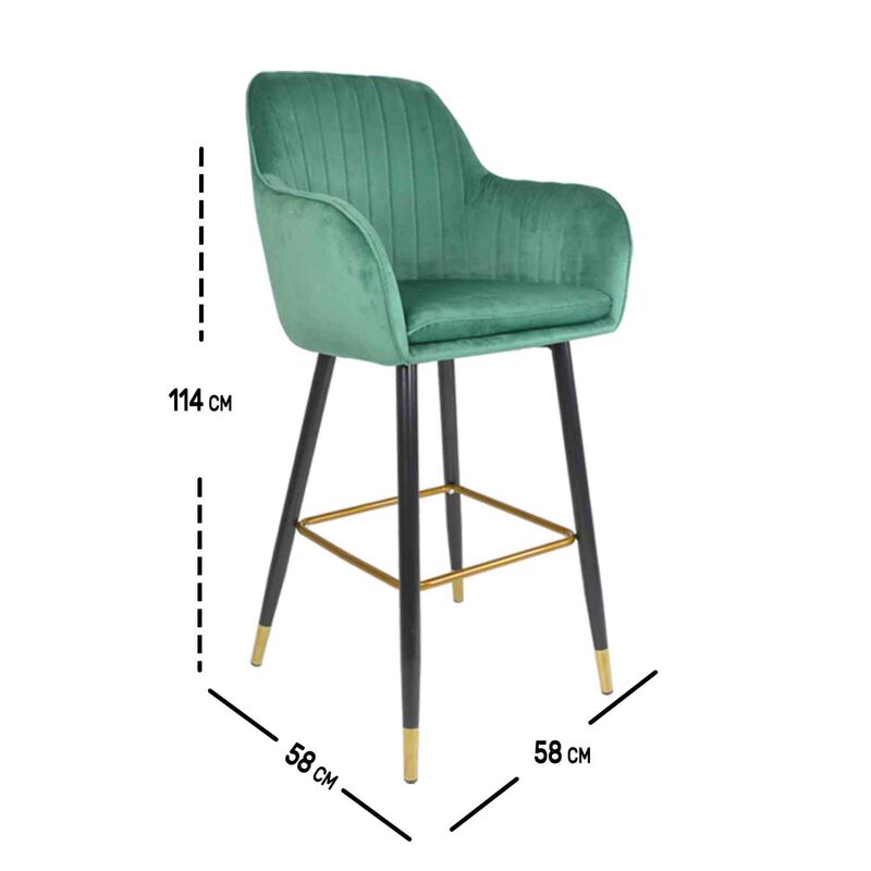 Silla Alta Tapizada Sillon Eames Terciopelo Ver... image number null