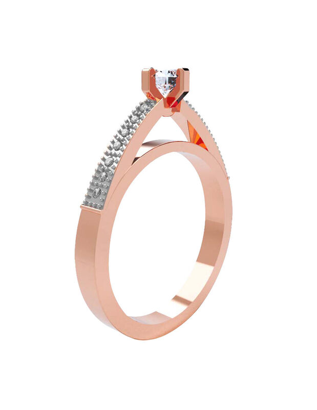 Anillo de Compromiso de 14K con Diamante de Lab... image number null